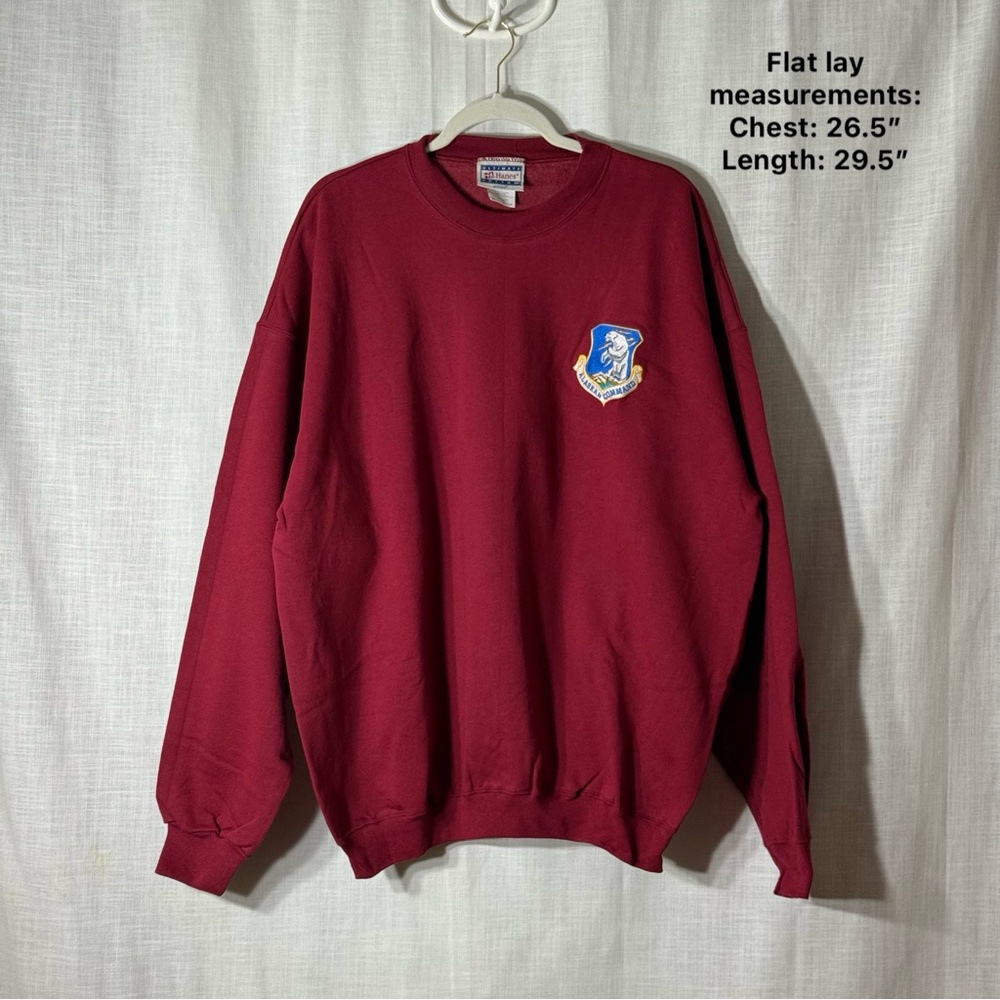 Vintage Alaskan Command Sweatshirt XL – Hanes Ultimate‎ Cotton Maroon Crewneck